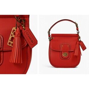 Coach Willis Legacy 70th Vermillion 19132 Bag w/ Tassel & Hangtags Crossbody Red